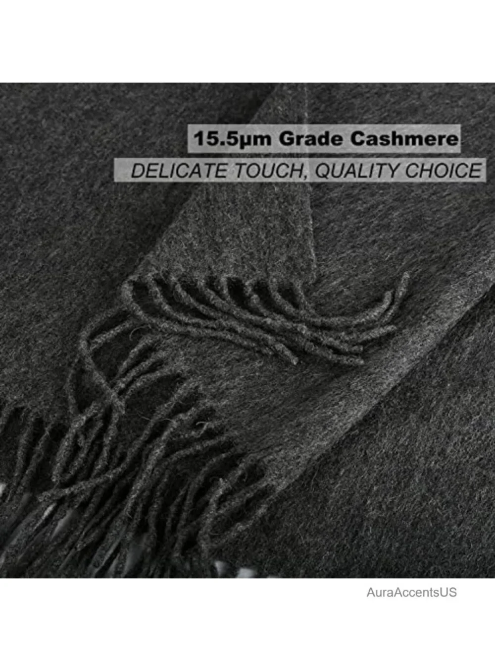 100% Pure Cashmere Oversized Winter Wrap Scarf with Fringe